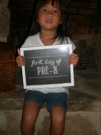 Karis' first day of Pre-K